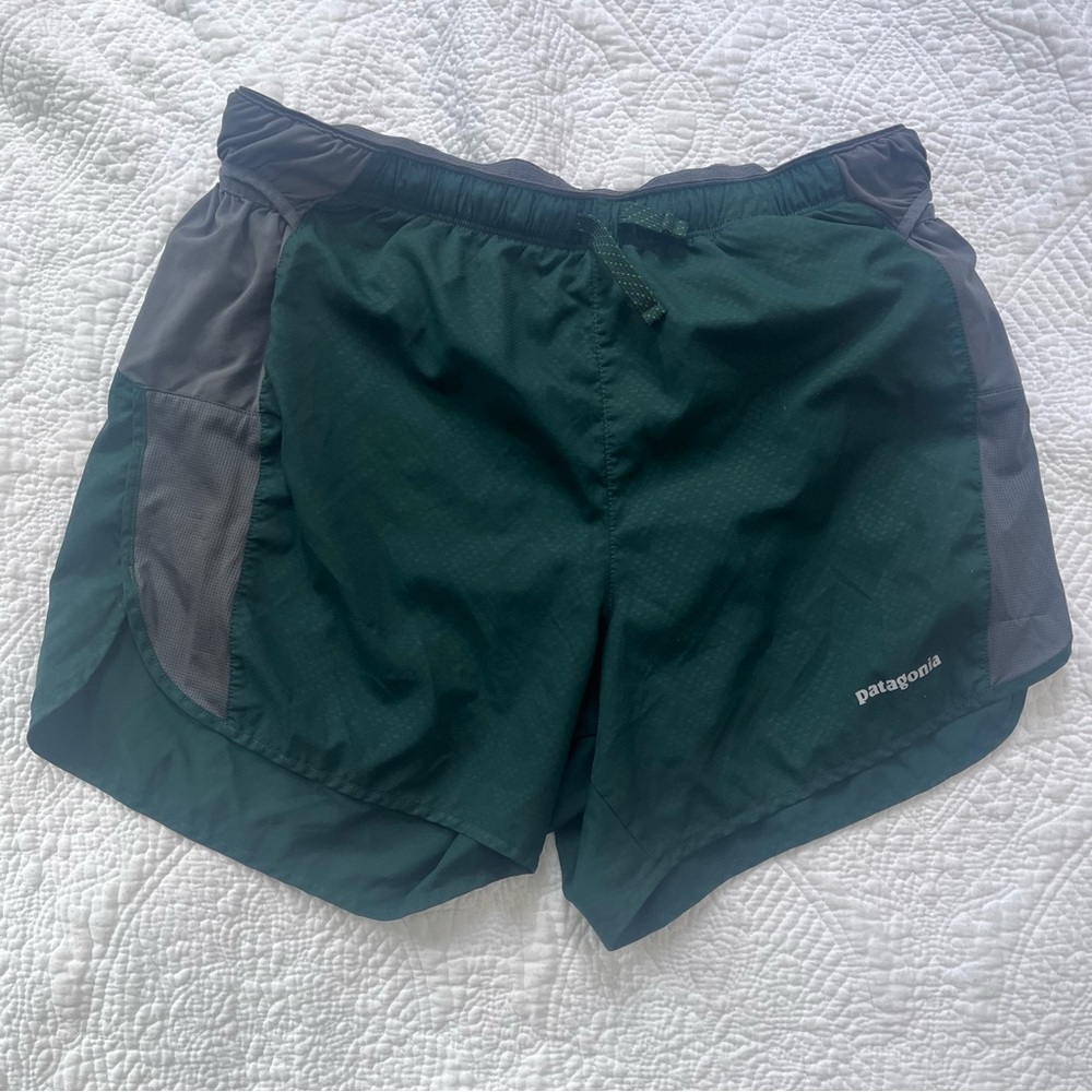 Patagonia Women's Strider Pro Shorts - 3½" running Medium M  $85 green gray